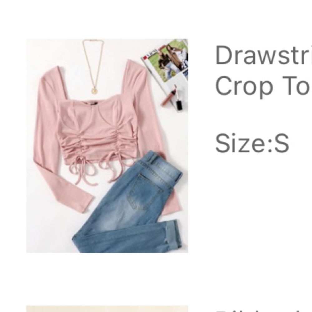 Drawstring Ruched Front Bustier Crop Top